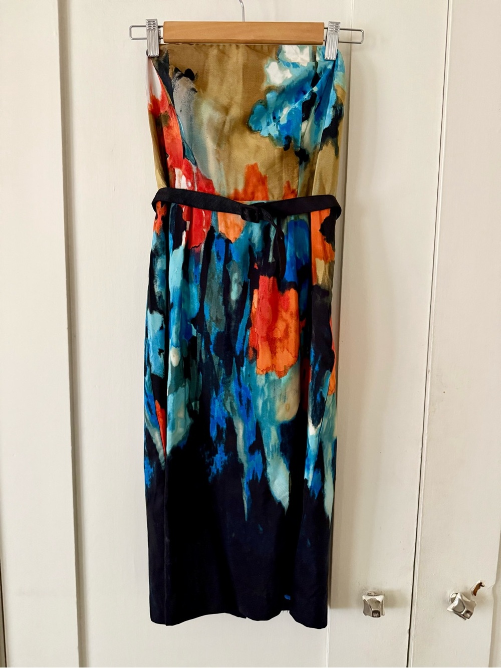 Anthropologie Moulinette Soeurs Strapless Abstract Floral Dress